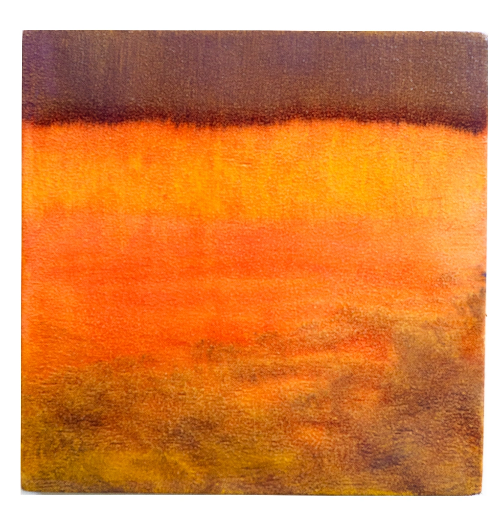 Aura Landscape, 2025, huile sur bois, 20 × 20 cm