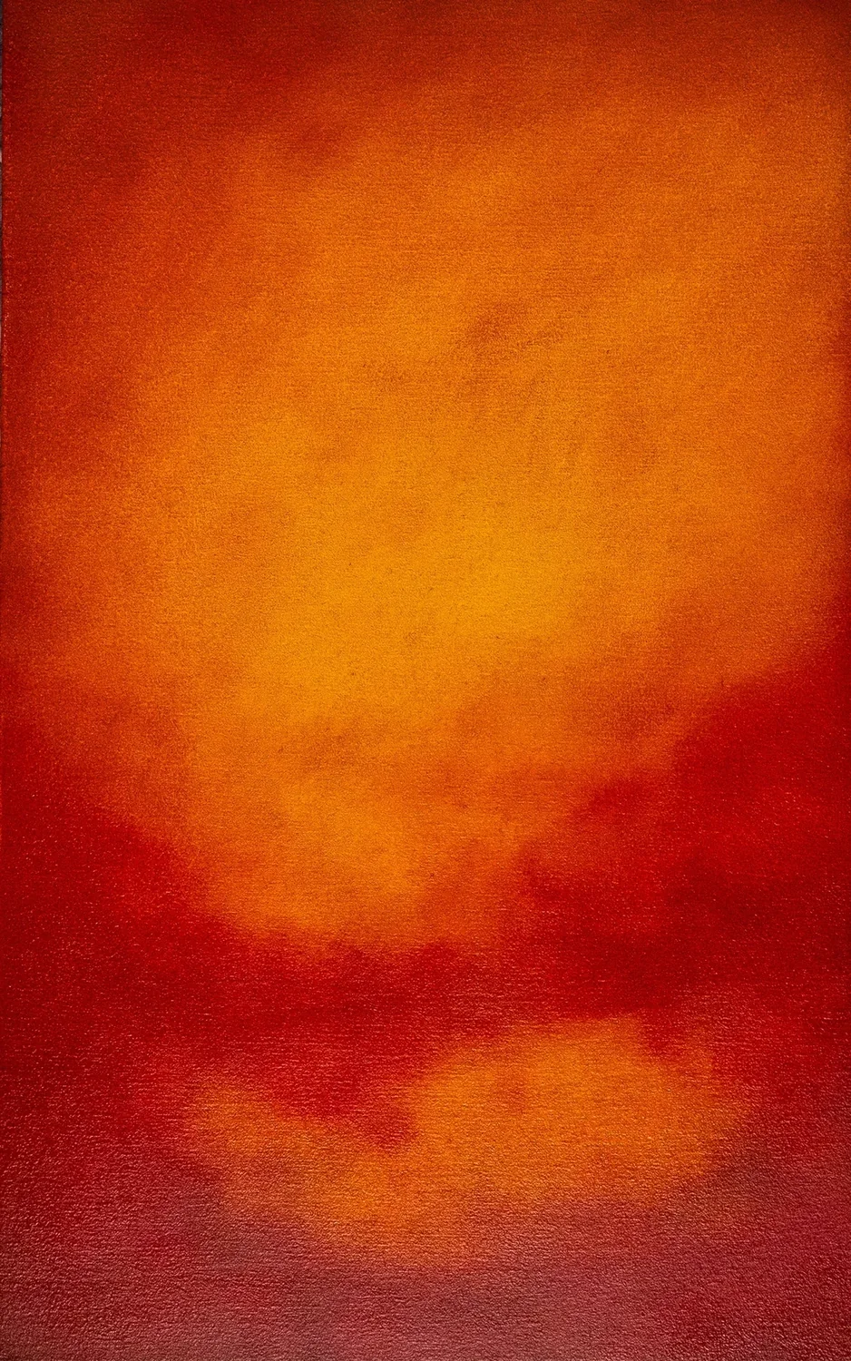 Tempêtes des Cieux I, 2026, huile sur bois, 40 × 25 cm